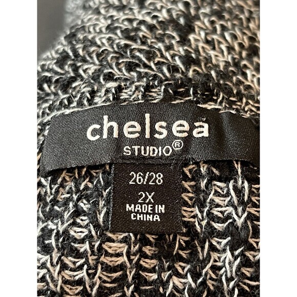 Chelsea Studio Gray Heathered Deep V-neck Wrap Front Tunic Sweater 2x - Picture 6 of 11